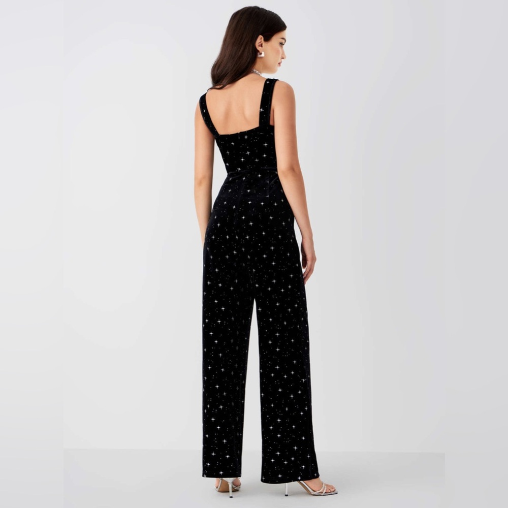 Cider Black Velvet Starry Night Jumpsuit 1XL - Picture 8 of 10